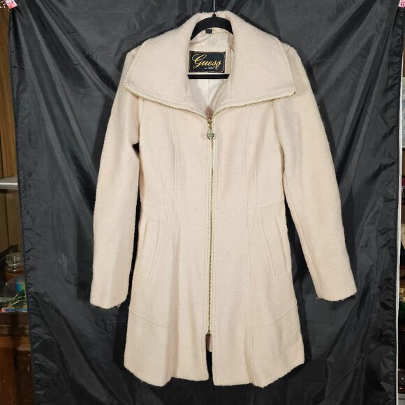 Guess pale pink zippered peacoat. Size M - Picture 1 of 5